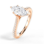 Danielle Marquise Cut Lab Grown Diamond 18Kt Rose Gold Engagement Ring - View 3