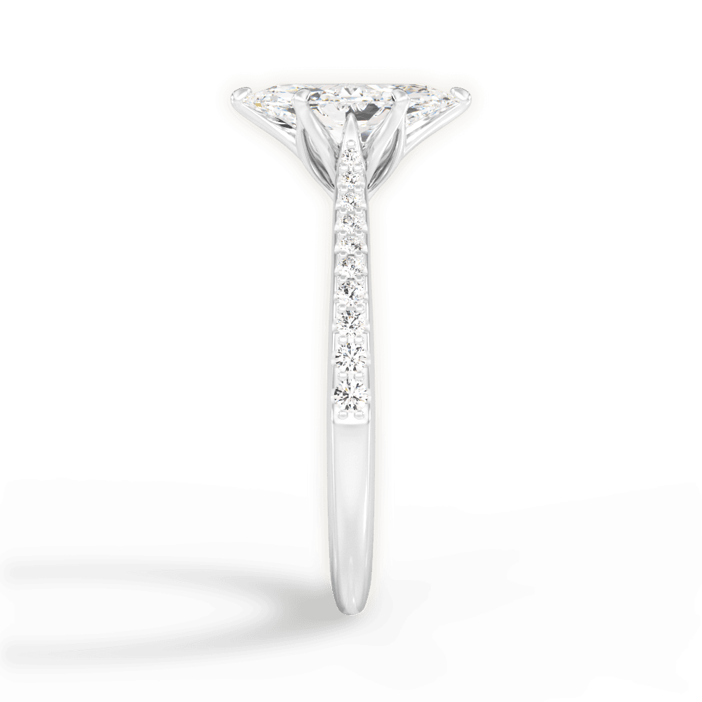 Danielle Marquise Cut Lab Grown Diamond Platinum Engagement Ring - View 3