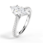 Danielle Marquise Cut Lab Grown Diamond Platinum Engagement Ring - View 4