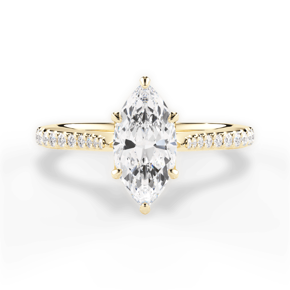 Danielle Marquise Cut Lab Grown Diamond 18Kt Yellow Gold Engagement Ring