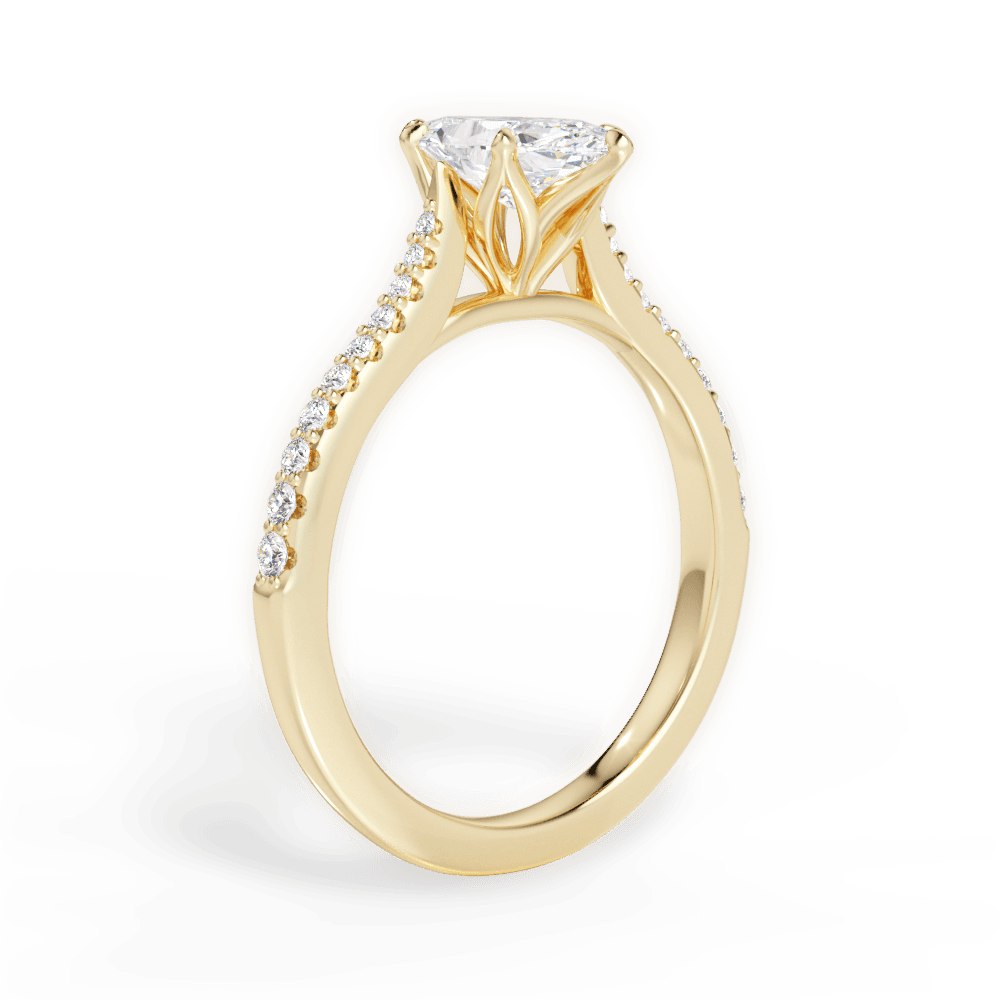Danielle Marquise Cut Lab Grown Diamond 18Kt Yellow Gold Engagement Ring - View 3