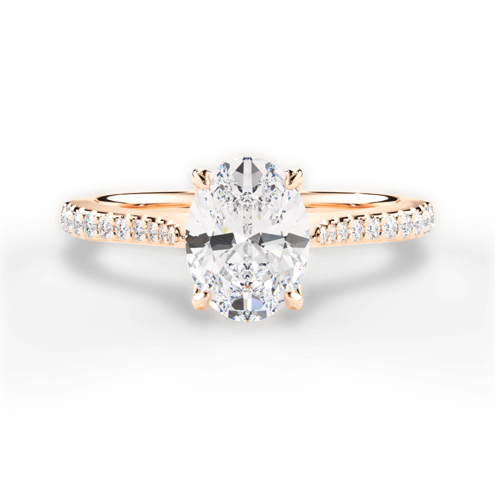 Danielle Oval Cut Lab Grown Diamond 18Kt Rose Gold Engagement Ring