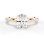 Danielle Oval Cut Lab Grown Diamond 18Kt Rose Gold Engagement Ring