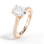 Danielle Oval Cut Lab Grown Diamond 18Kt Rose Gold Engagement Ring - View 3