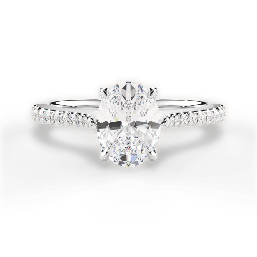 Danielle Oval Cut Lab Grown Diamond Platinum Engagement Ring