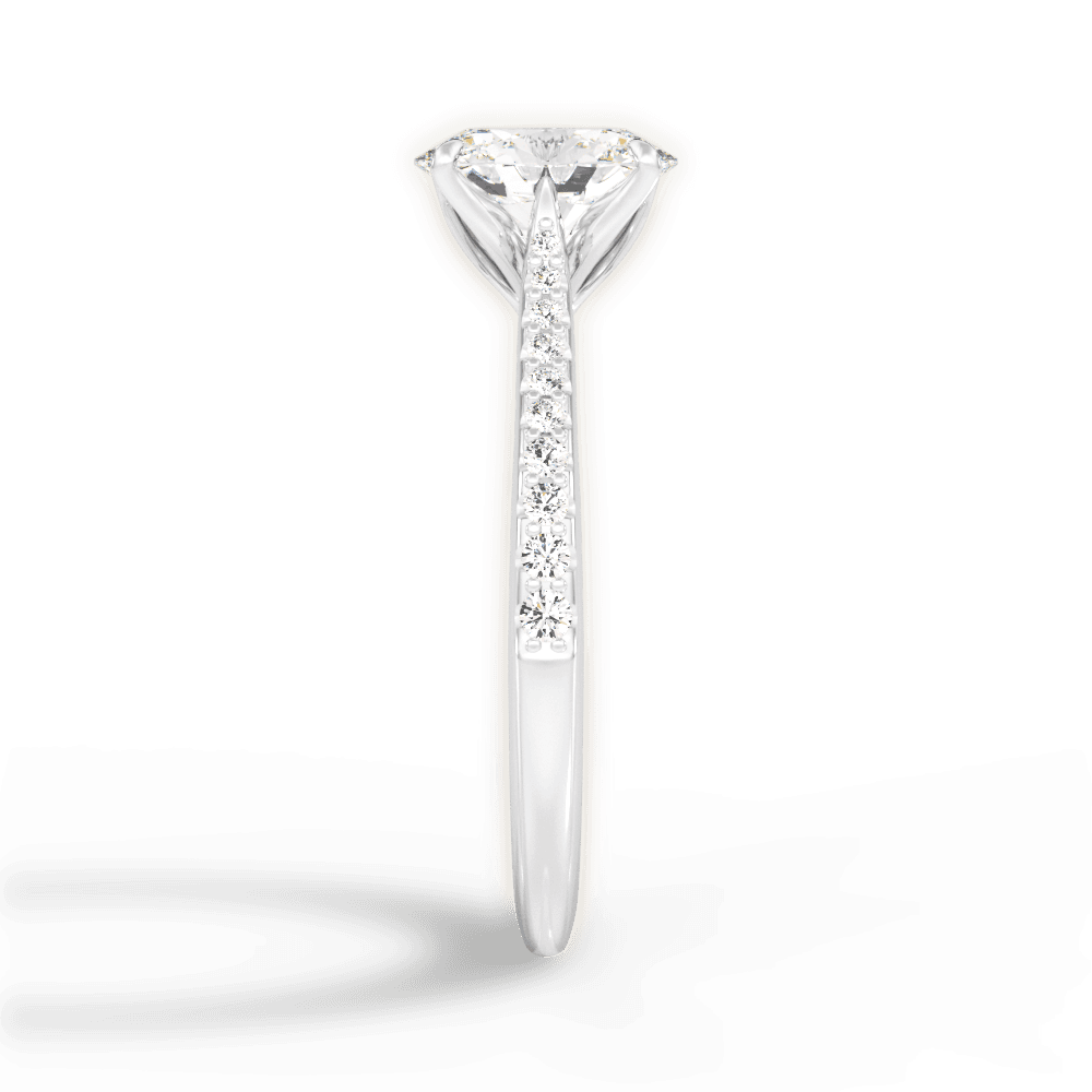 Danielle Oval Cut Lab Grown Diamond 14Kt White Gold Engagement Ring - View 2