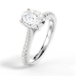 Danielle Oval Cut Lab Grown Diamond Platinum Engagement Ring - View 4