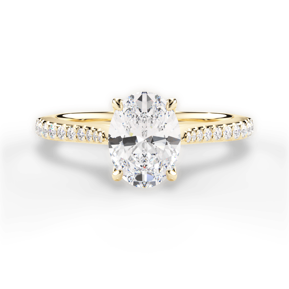 Danielle Oval Cut Lab Grown Diamond 18Kt Yellow Gold Engagement Ring