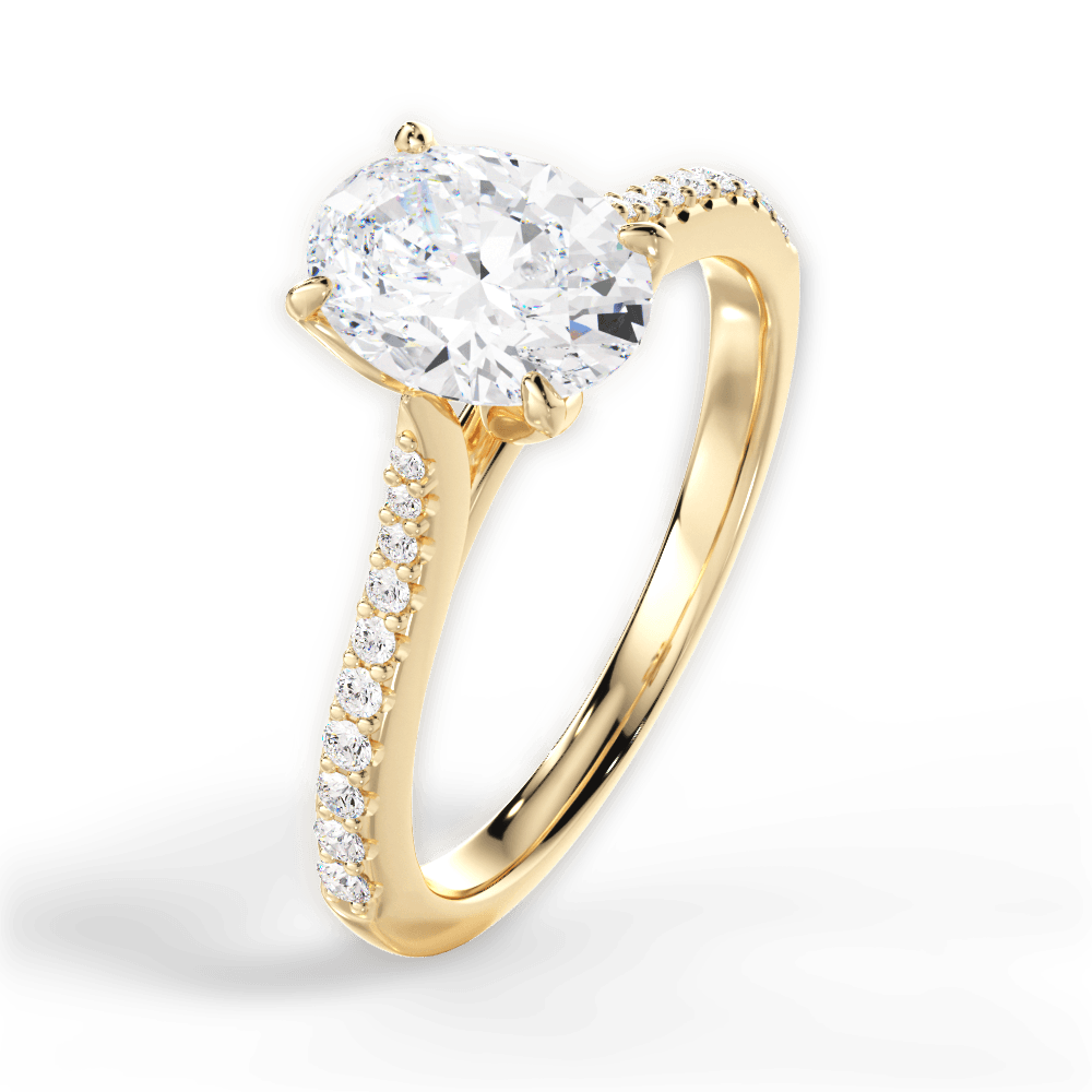 Danielle Oval Cut Lab Grown Diamond 18Kt Yellow Gold Engagement Ring - View 4