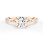 Danielle Princess Cut Lab Grown Diamond 18Kt Rose Gold Engagement Ring