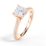 Danielle Princess Cut Lab Grown Diamond 18Kt Rose Gold Engagement Ring - View 3