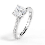 Danielle Princess Cut Lab Grown Diamond Platinum Engagement Ring - View 4