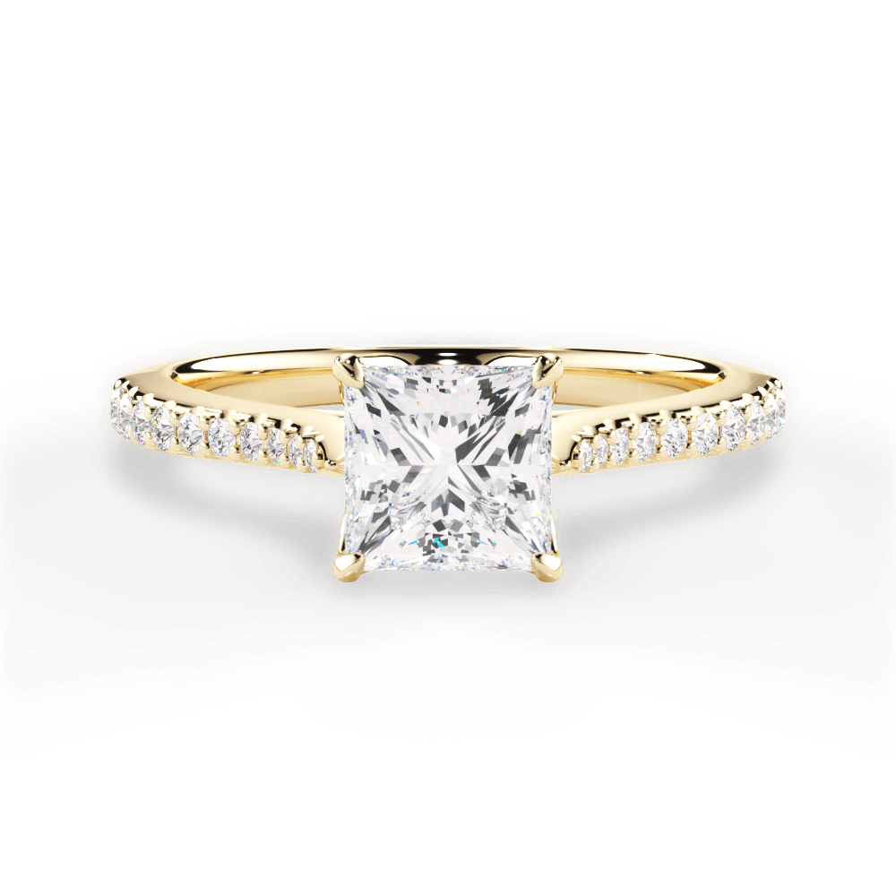 Danielle Princess Cut Lab Grown Diamond 18Kt Yellow Gold Engagement Ring