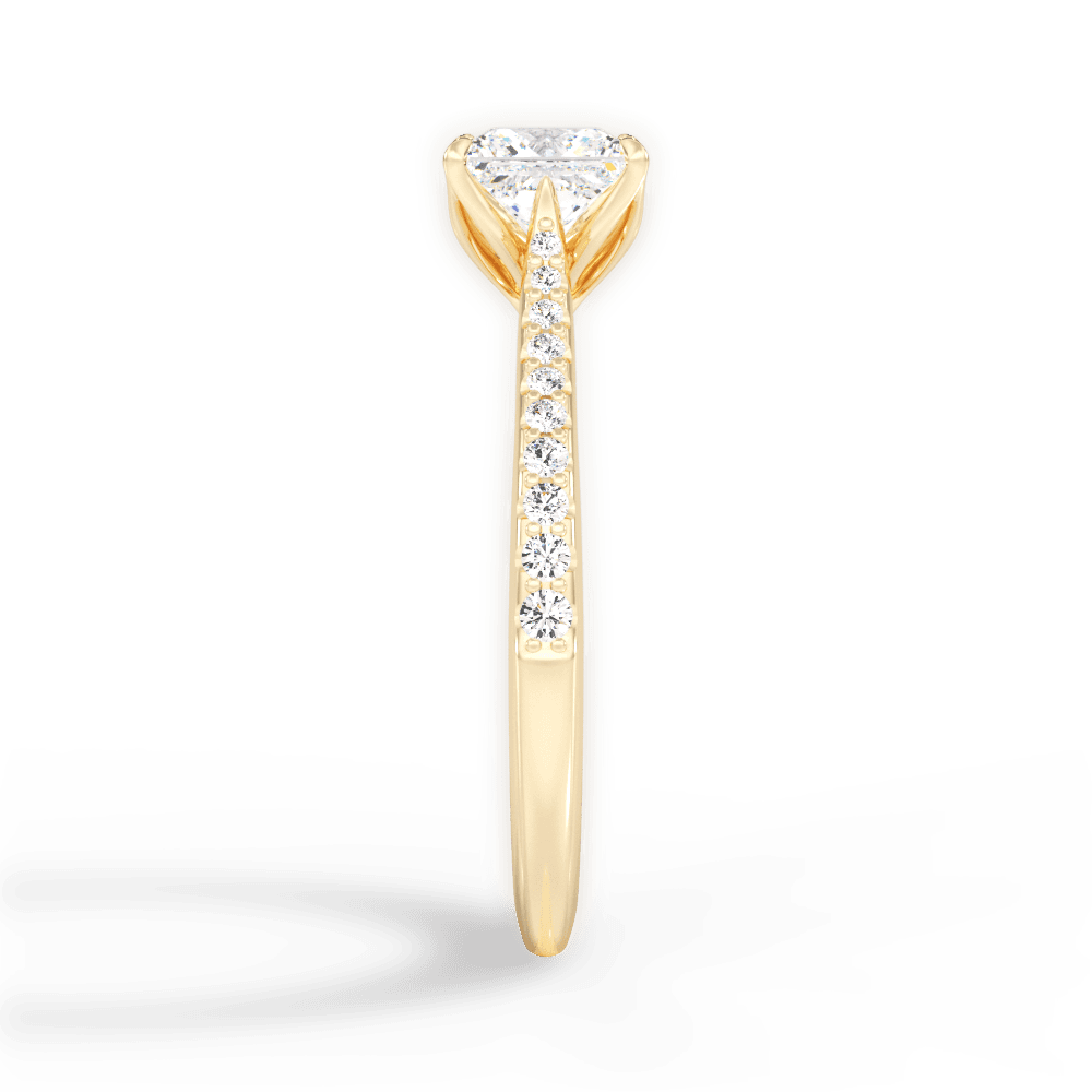 Danielle Princess Cut Lab Grown Diamond 18Kt Yellow Gold Engagement Ring - View 3