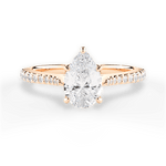 Danielle Pear Cut Lab Grown Diamond 18Kt Rose Gold Engagement Ring