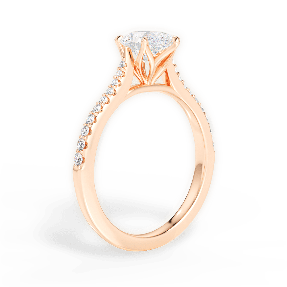 Danielle Pear Cut Lab Grown Diamond 18Kt Rose Gold Engagement Ring - View 2