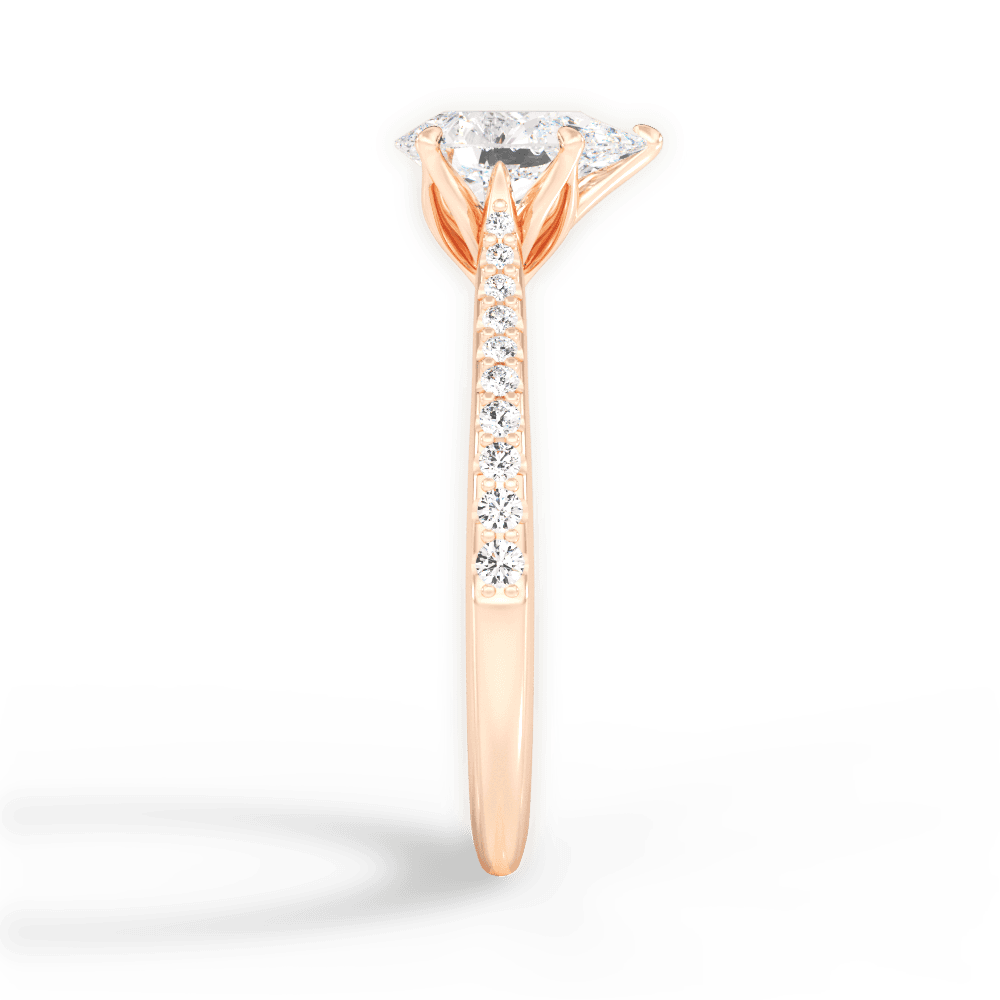 Danielle Pear Cut Lab Grown Diamond 18Kt Rose Gold Engagement Ring - View 4