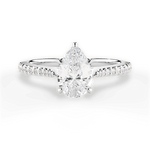 Danielle Pear Cut Lab Grown Diamond Platinum Engagement Ring