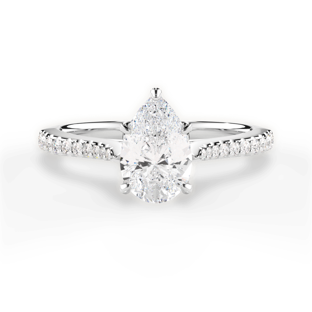 Danielle Pear Cut Lab Grown Diamond 18Kt White Gold Engagement Ring