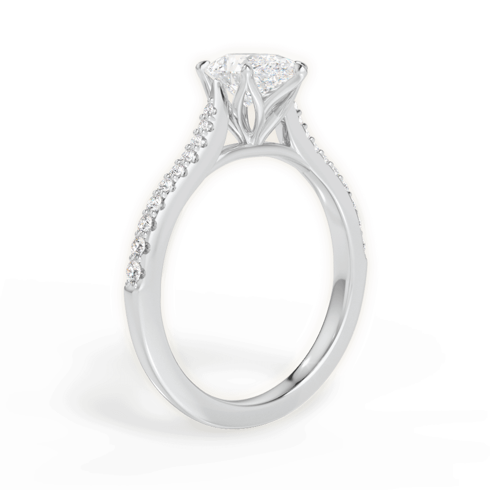 Danielle Pear Cut Lab Grown Diamond 14Kt White Gold Engagement Ring - View 3