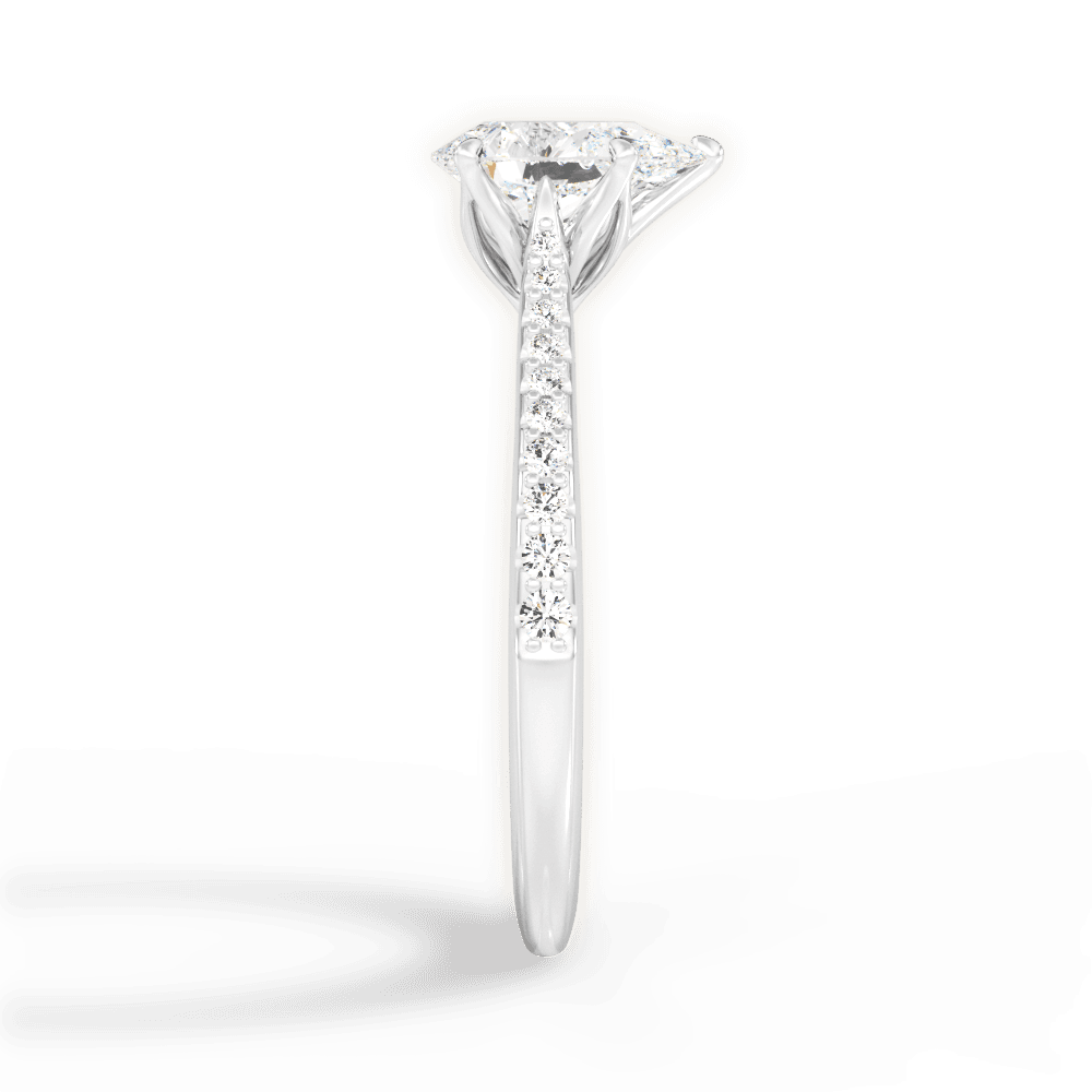 Danielle Pear Cut Lab Grown Diamond 18Kt White Gold Engagement Ring - View 2