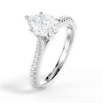 Danielle Pear Cut Lab Grown Diamond 14Kt White Gold Engagement Ring - View 4