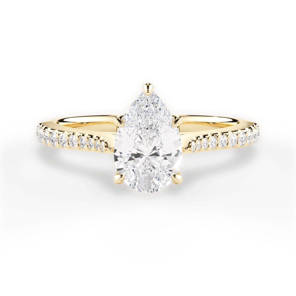 Danielle Pear Cut Lab Grown Diamond 18Kt Yellow Gold Engagement Ring
