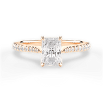 Danielle Radiant Cut Lab Grown Diamond 18Kt Rose Gold Engagement Ring