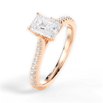Danielle Radiant Cut Lab Grown Diamond 18Kt Rose Gold Engagement Ring - View 4