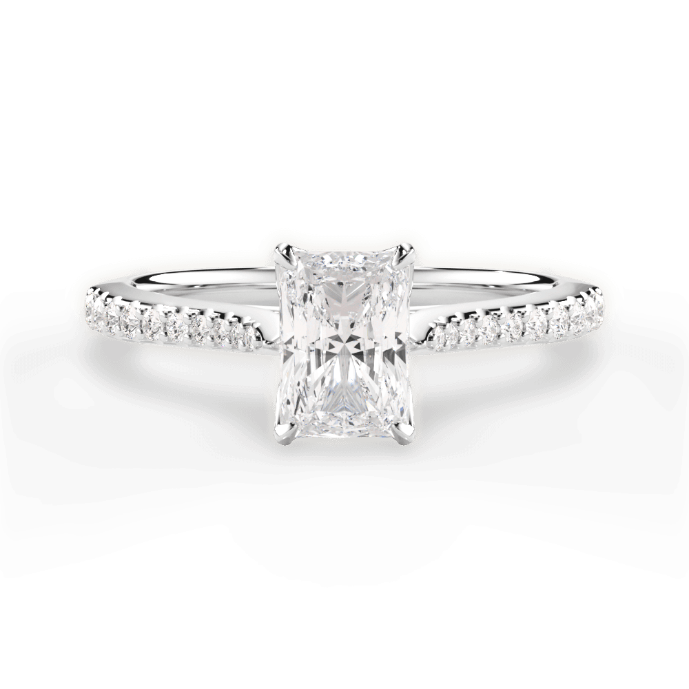 Danielle Radiant Cut Lab Grown Diamond 14Kt White Gold Engagement Ring