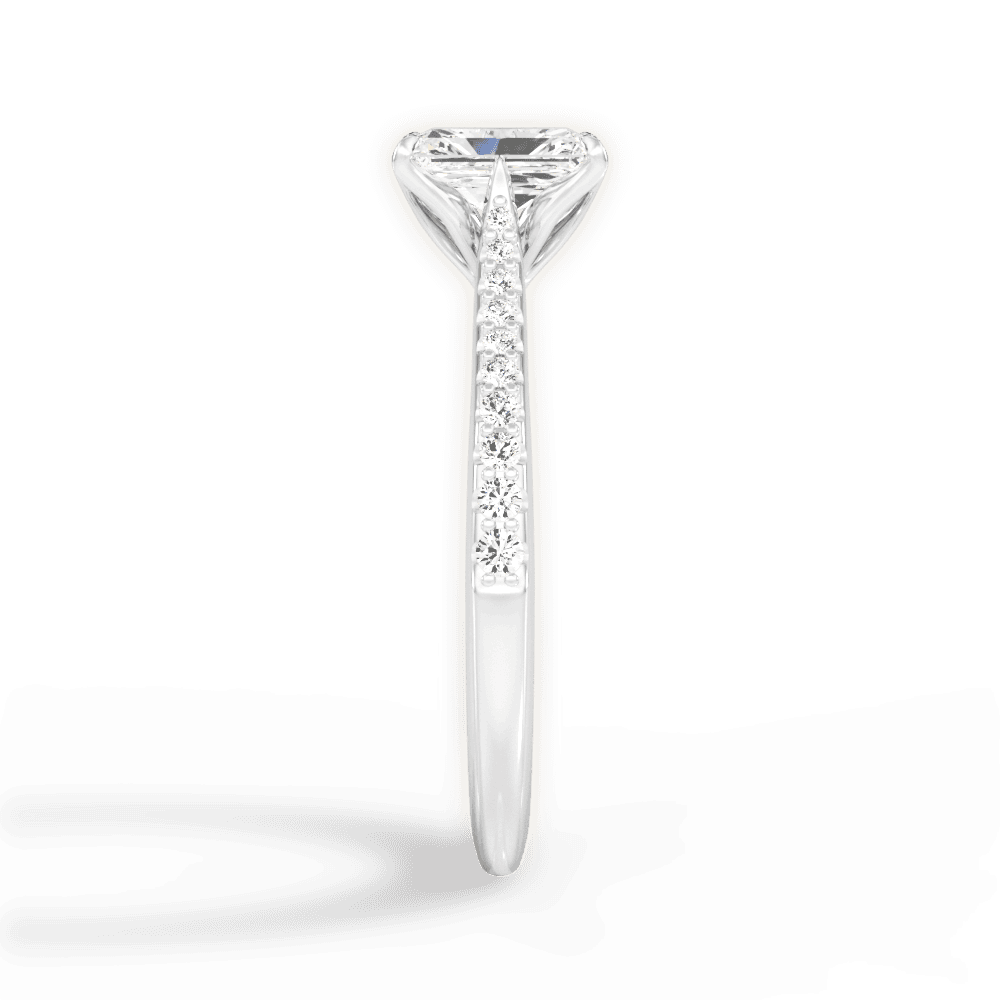 Danielle Radiant Cut Lab Grown Diamond 18Kt White Gold Engagement Ring - View 4