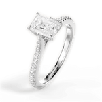 Danielle Radiant Cut Lab Grown Diamond 14Kt White Gold Engagement Ring - View 3