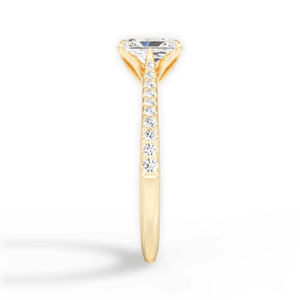Danielle Radiant Cut Lab Grown Diamond 18Kt Yellow Gold Engagement Ring - View 4