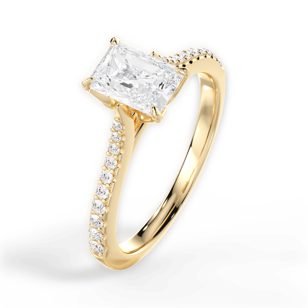 Danielle Radiant Cut Lab Grown Diamond 18Kt Yellow Gold Engagement Ring - View 3