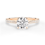 Danielle Round Cut Lab Grown Diamond 18Kt Rose Gold Engagement Ring