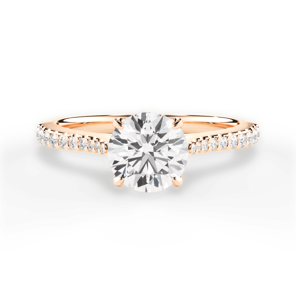 Danielle Round Cut Lab Grown Diamond 18Kt Rose Gold Engagement Ring