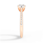 Danielle Round Cut Lab Grown Diamond 18Kt Rose Gold Engagement Ring - View 3