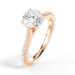 Danielle Round Cut Lab Grown Diamond 18Kt Rose Gold Engagement Ring - View 2