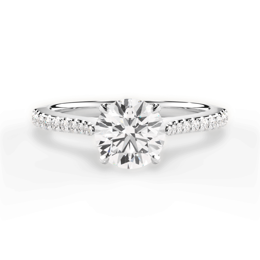 Danielle Round Cut Lab Grown Diamond Platinum Engagement Ring