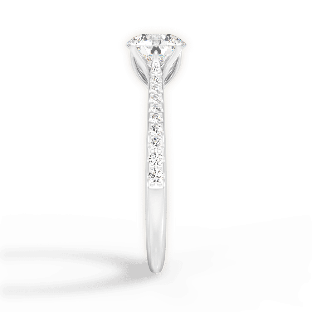 Danielle Round Cut Lab Grown Diamond 18Kt White Gold Engagement Ring - View 4