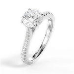 Danielle Round Cut Lab Grown Diamond 18Kt White Gold Engagement Ring - View 3
