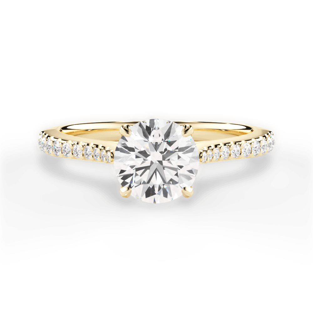 Danielle Round Cut Lab Grown Diamond 18Kt Yellow Gold Engagement Ring