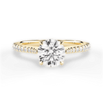 Danielle Round Cut Lab Grown Diamond 18Kt Yellow Gold Engagement Ring