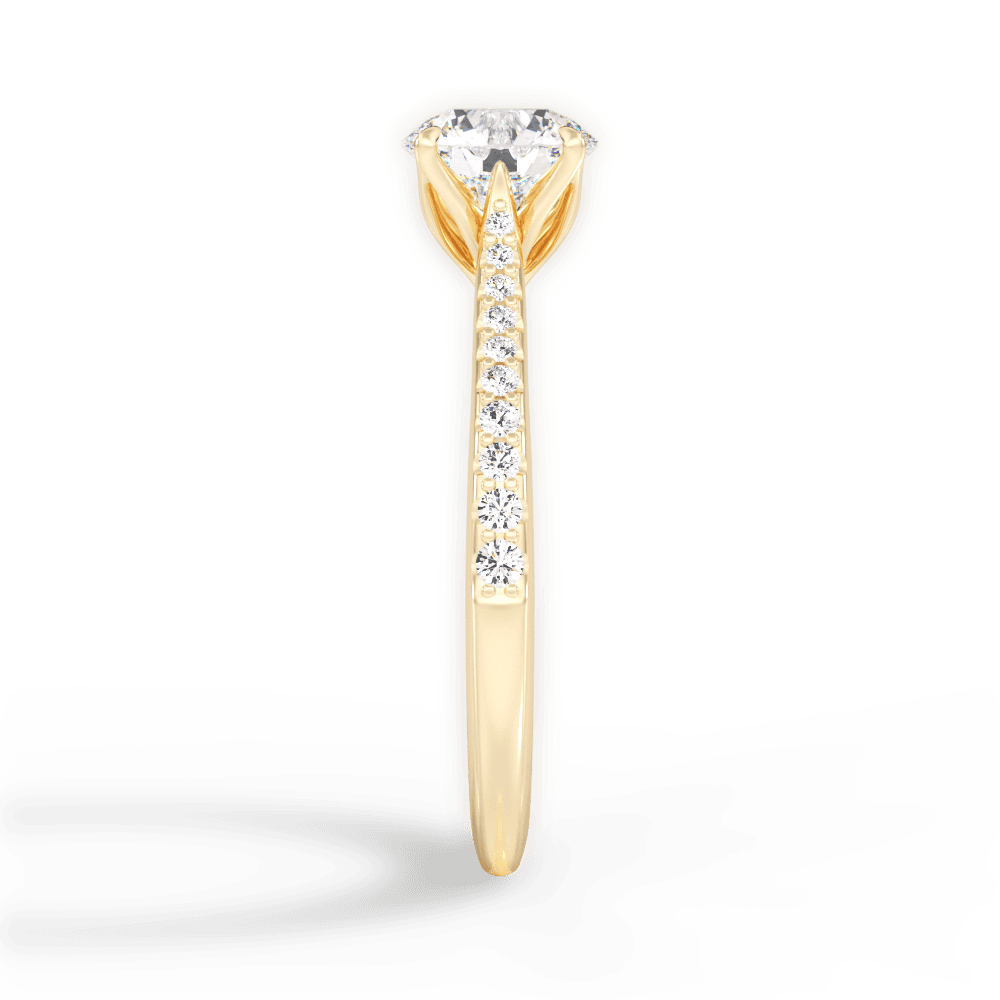 Danielle Round Cut Lab Grown Diamond 18Kt Yellow Gold Engagement Ring - View 2