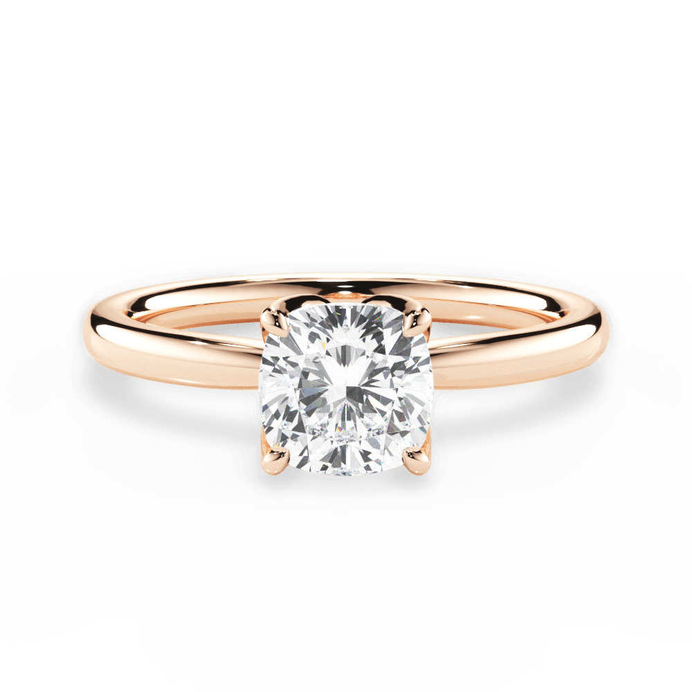 Abigail Cushion Cut Lab Grown Diamond 18Kt Rose Gold Engagement Ring