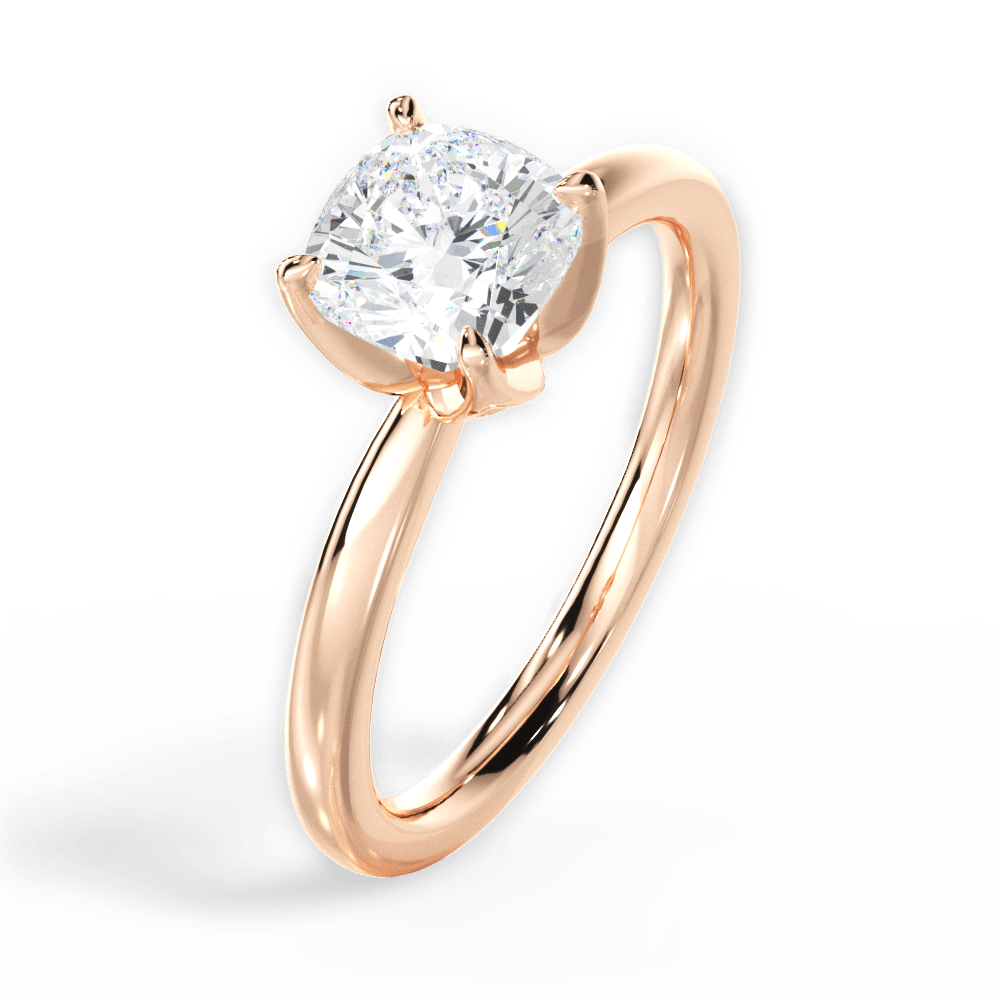 Abigail Cushion Cut Lab Grown Diamond 18Kt Rose Gold Engagement Ring - View 4