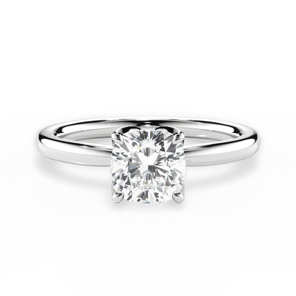 Abigail Cushion Cut Lab Grown Diamond 18Kt White Gold Engagement Ring
