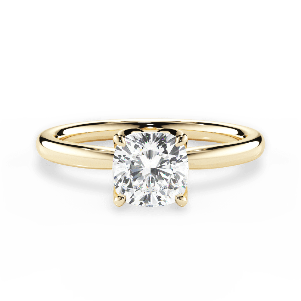 Abigail Cushion Cut Lab Grown Diamond 18Kt Yellow Gold Engagement Ring