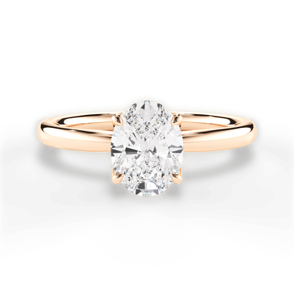 Abigail Oval Cut Lab Grown Diamond 18Kt Rose Gold Engagement Ring