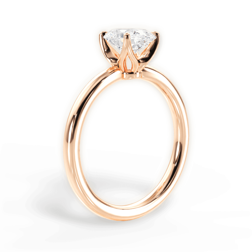 Abigail Oval Cut Lab Grown Diamond 18Kt Rose Gold Engagement Ring - View 2